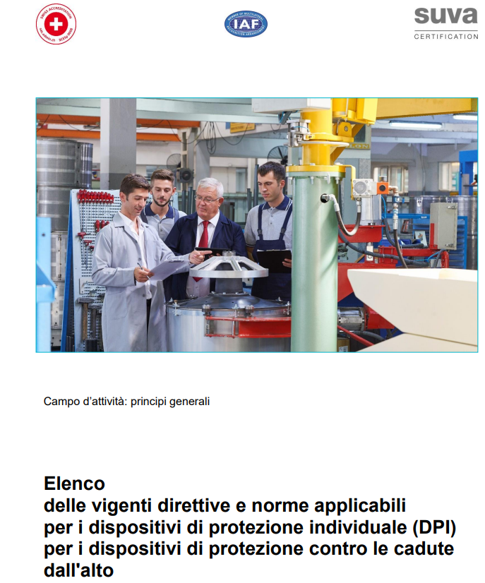 Elenco delle vigenti direttive e norme applicabili per i dispositivi di protezione individuale DPI