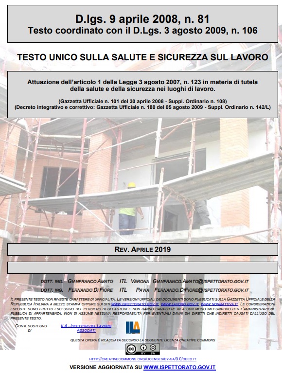 D.Lgs. 81/2008 Revisione Aprile 2019 dlgs81