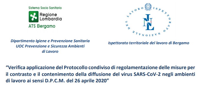 Verifica applicazione del Protocollo condiviso