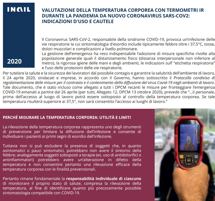 Valutazione della temperatura corporea con termometri ir Valutazione della temperatura corporea con termometri ir