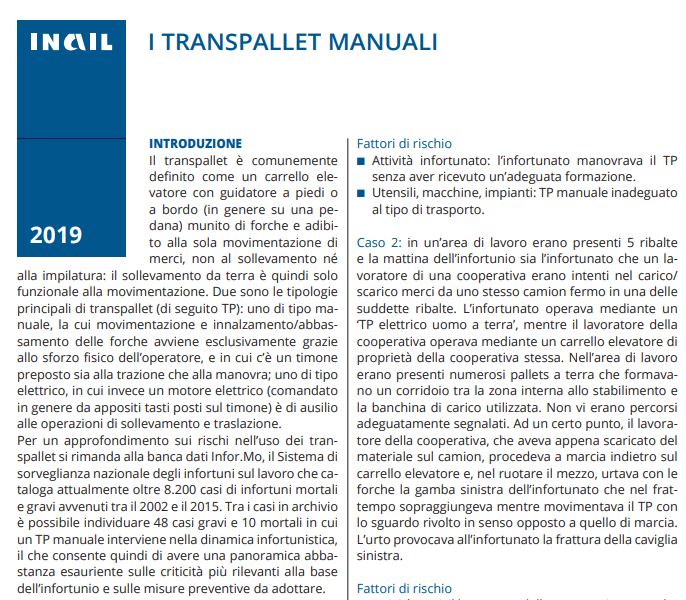 I transpallet manuali I transpallet manuali